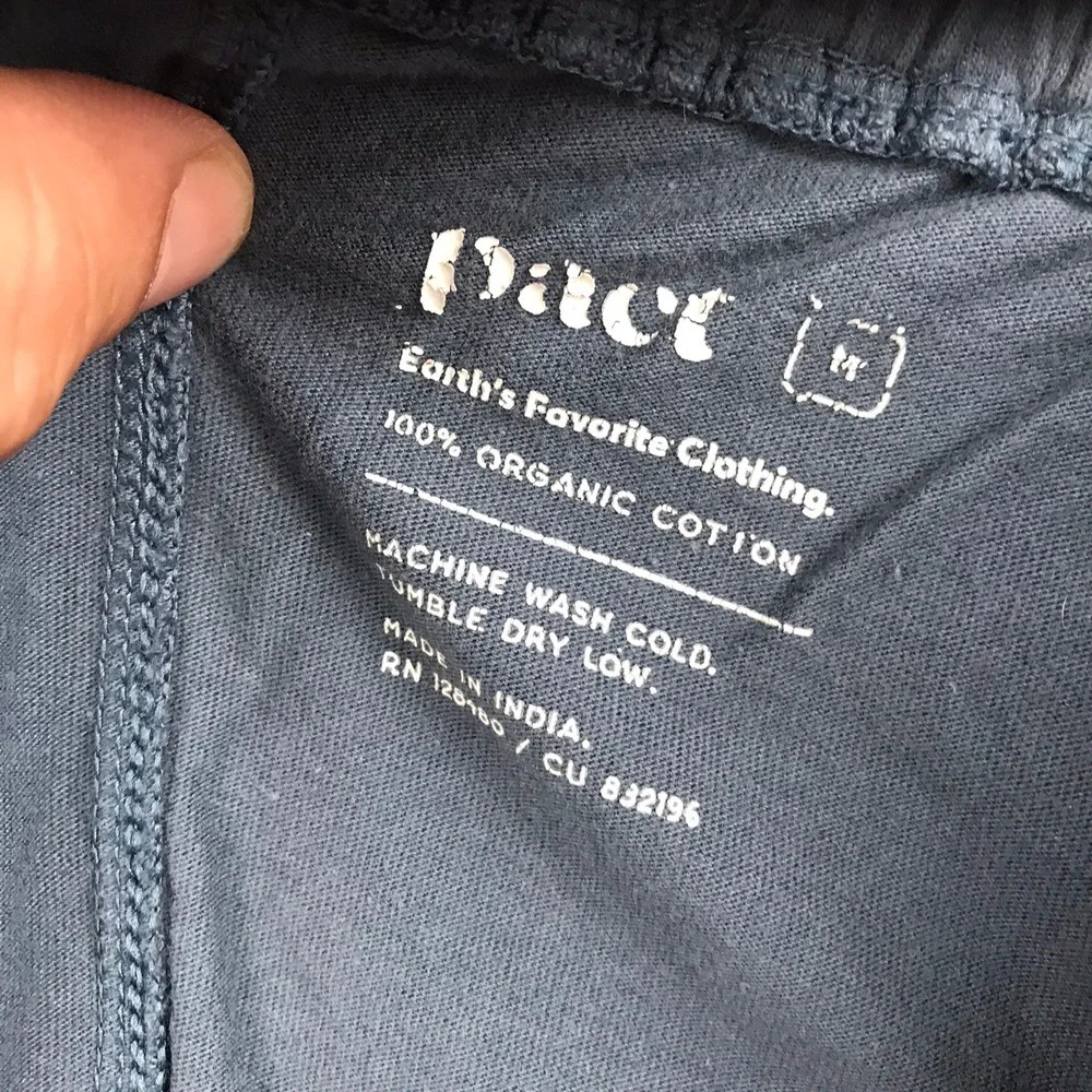 Pact Joggers Men M (30x26) Blue Organic Cotton Elastic Waist Drawstring Pockets
